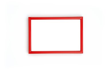 Kırmızı çerçeve beyaz arkaplanda izole edilmiş. Tasarımın için hazırlan. Şablon