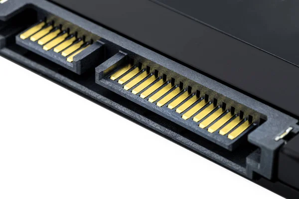 Macro Shots Sata Connector Power Connector Solid State Drive — Zdjęcie stockowe