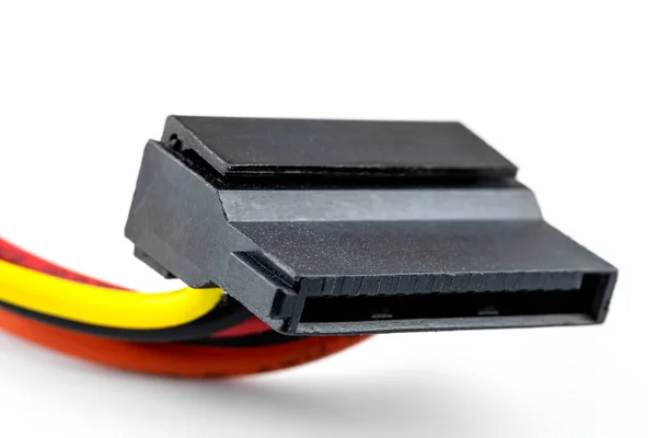 Bir Bilgisayar Güç Kaynağından Gelen Bir Sabit Disk Veya Sürücüsüne — Stok fotoğraf