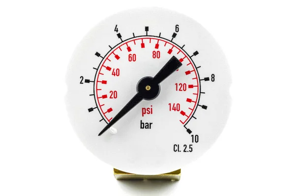 Macro Photo Pressure Gauge Scale Bar Showing Pressure Psi Bar — Stock Photo, Image