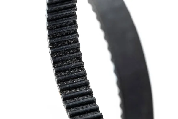 Una Foto Macro Cinturón Dentado Aislado Sobre Fondo Blanco —  Fotos de Stock