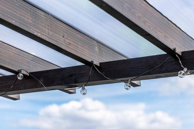 Construction of a terrace behind the house with various carpentry joints.