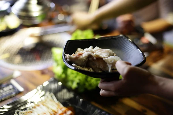 Ham sığır eti dilim Barbekü veya Japon tarzı yakiniku için
