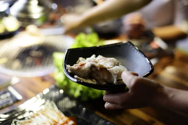 Ham sığır eti dilim Barbekü veya Japon tarzı yakiniku için