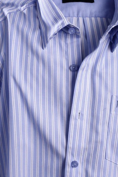 Neue Herren blaues Kleid Hemd Detail in Nahaufnahme — Stockfoto