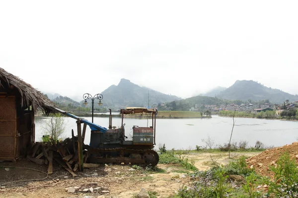 Sapa, Lao Cai, Vietnam - Katolik kutsal Haç Kilisesi ve Sapa, Lao Cai, Vietnam ana kare. Sapa Hoang haciz oğlu Dağları Kuzey Vietnam, yeridir