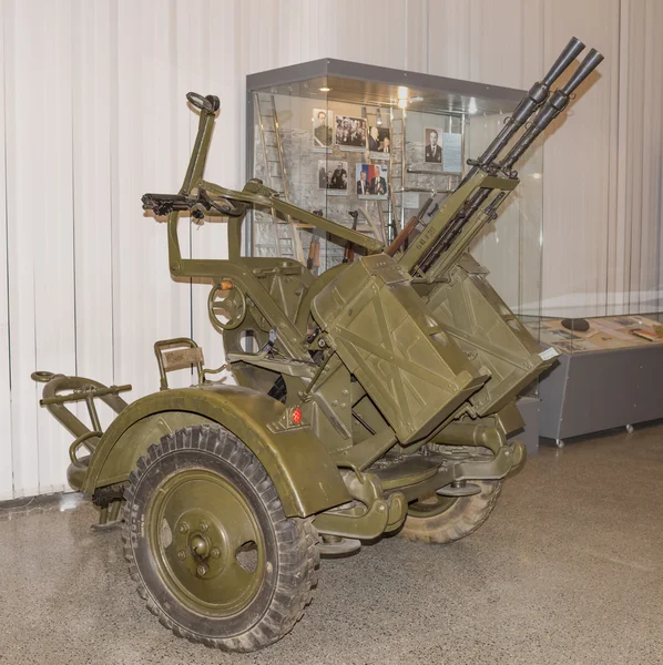 Tandem anti-aircraft machine gun mount ZPU-2. Kalibr- 14.5 mm — Stock Photo, Image