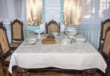 Antika yemek odası, geç 19. yüzyıl iç