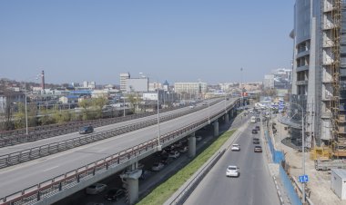  Avenue Sievers ve demiryolu kare görünümü üzerinde Nisan 05; 2016