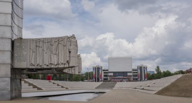 View of the Gorky Theatre from the memorial stele 