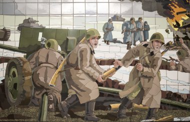  Büyük Vatanseverlik Savaşı seramik karo underp panel