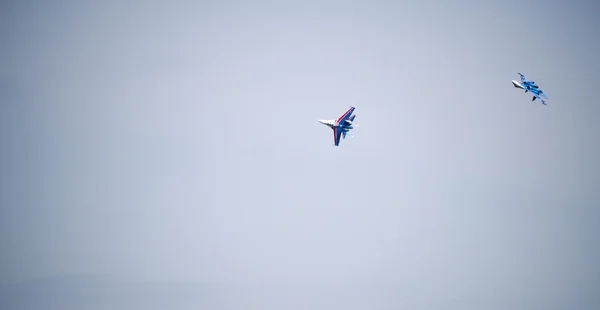 Aerobatic team "Russian Knights" on the Su-27 — Stock Photo, Image