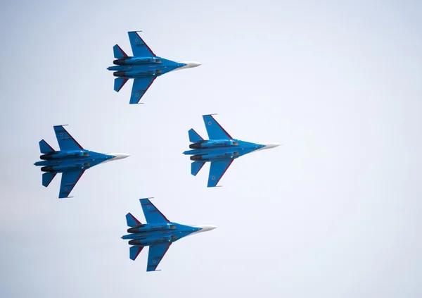 Aerobatic team "Russian Knights" on the Su-27 Stock Image