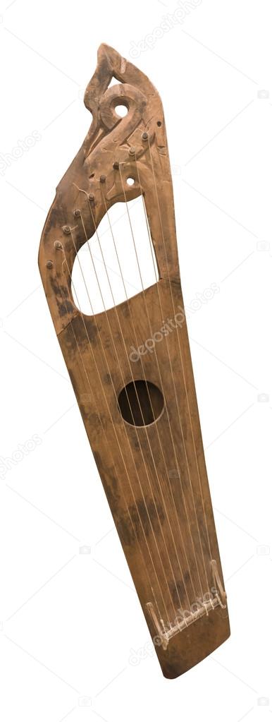 Wing-shaped nine-stringed gusli. String plucked musical instr