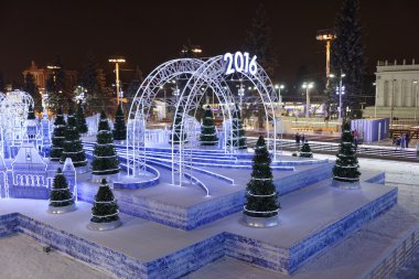 Vatandaşlar paten Vdnh, buz pateni pisti üzerinde