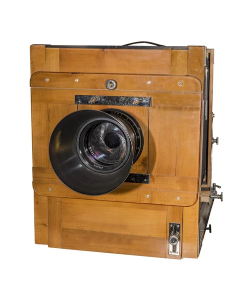Photo camera an old, wooden, frame size 18 x 24 cm — Stock Photo, Image