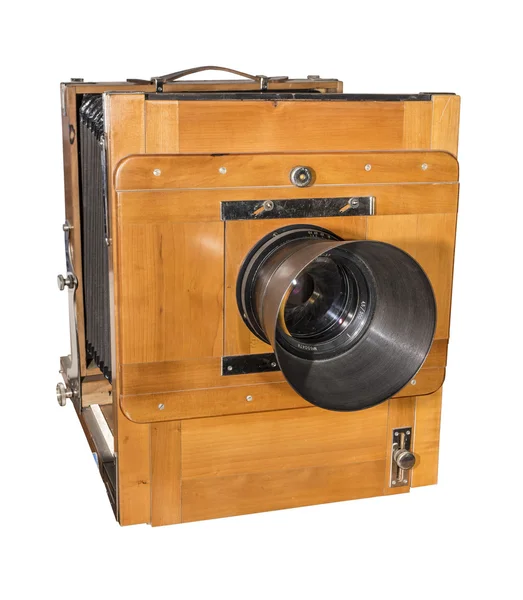 Valokuvakamera vanha, puinen, rungon koko 18 x 24 cm — kuvapankkivalokuva