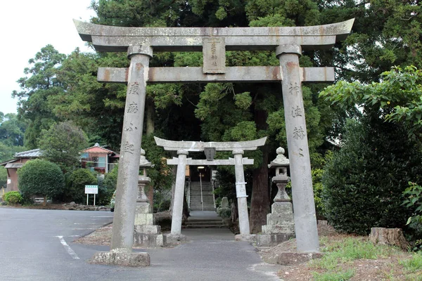 Porten Till Ikime Jinja Japansk Helgedom Utkanten Beppu Japan Tagen — Stockfoto