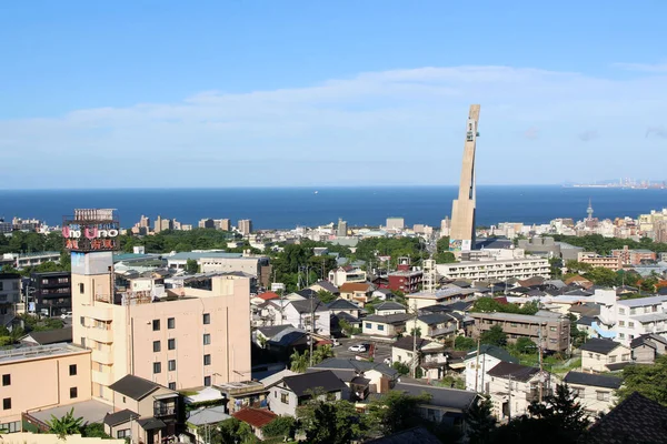 Панорама Міста Беппу Його Вежі Моря Префектурі Ойта Японія Прийнято — стокове фото