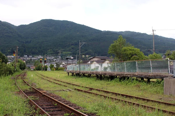 All Interno Della Stazione Yufuin Attesa Del Treno Preso Oita — Foto Stock