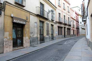 İspanya, Endülüs 'ün tarihi Cordoba kentindeki dar bir sokak. Temmuz 2024' te çekilmiş..