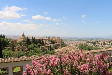 Bir noktadan itibaren kilise ve şehir, Granada, İspanya Temmuz 2024