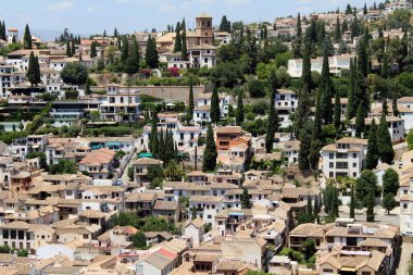 Alhambra bakış açısı (San Nicolas) Alhambra, Granada, İspanya, Temmuz 2024