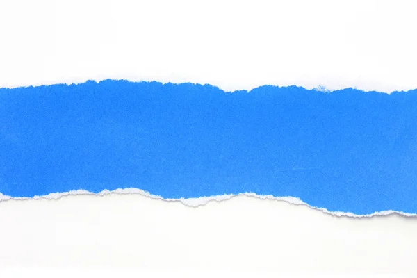 Lágrimas de papel azul no fundo branco — Fotografia de Stock