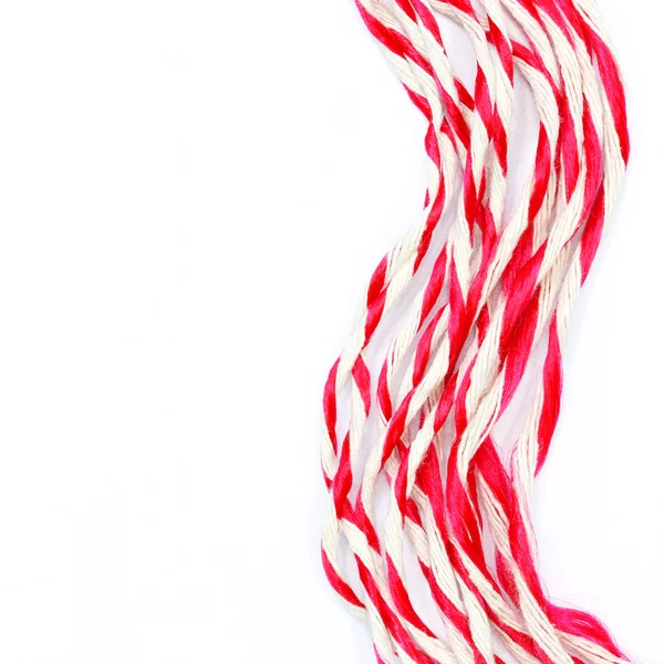 String red and white on white background — Stock Photo, Image