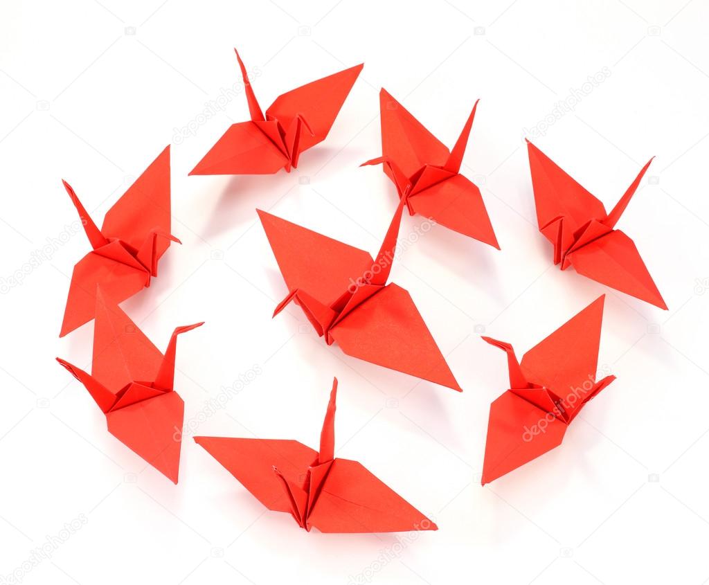 Download royalty-free Traditional Japanese origami crane made of red paper ...