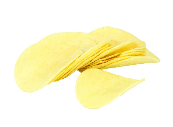 Kartoffelchips isoliert auf weißem Hintergrund — Stockfoto