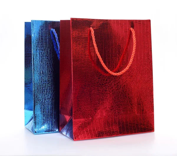 Colourful paper shopping bags isolated on white — Stock Photo, Image