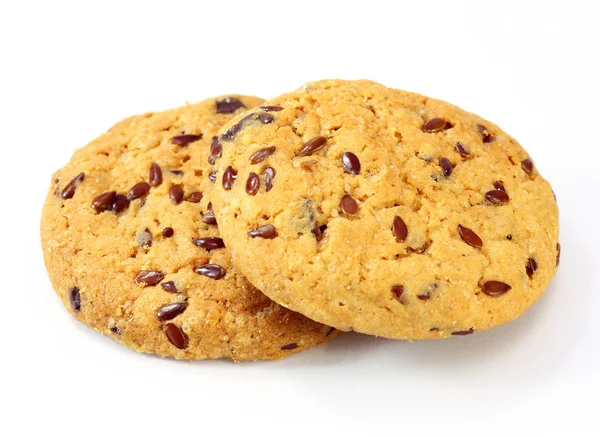 Hela korn cookies på vit bakgrund — Stockfoto