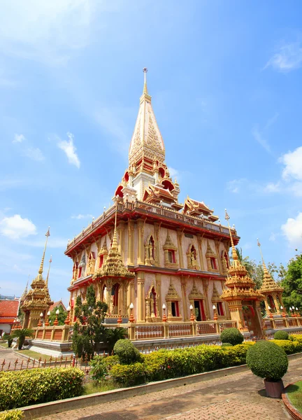 Pagoda Wat Chalong temple i Phuket Thailand — Stockfoto