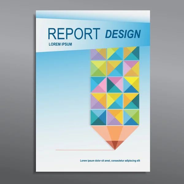 Cover Annual report, colorful pencil design, vector illustration — Stock Vector