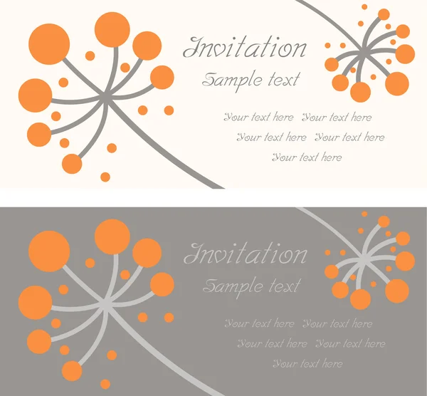 Vector art flowers pattern invitation greeting cards set — Stock Vector