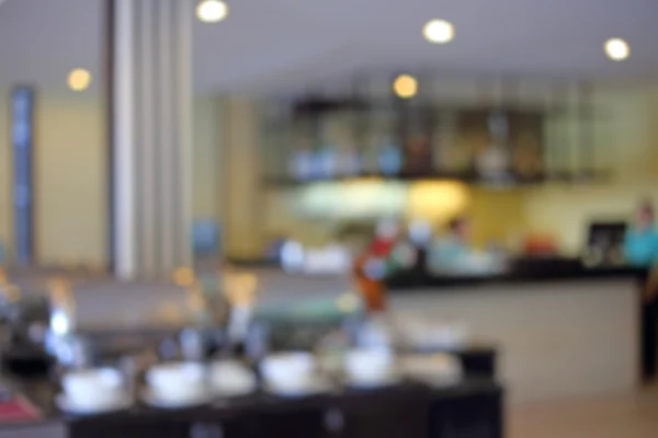 Abstrato de buffet de pequeno-almoço desfocado no hotel — Fotografia de Stock