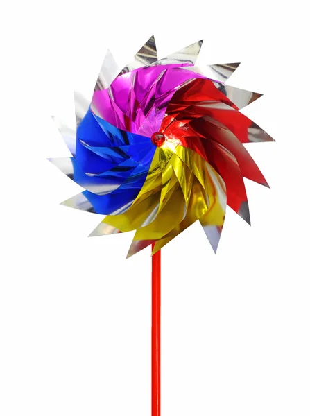 Colorful toy windmill isolated on white background — Stock Photo, Image