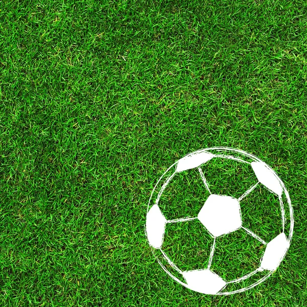 Fotbal fotbal malování design na zelené louce pozadí — Stock fotografie