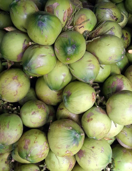 Багато кокосів на ринку — стокове фото