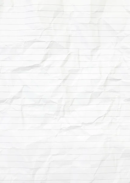 Lined white crumpled paper background texture — Stock Photo, Image