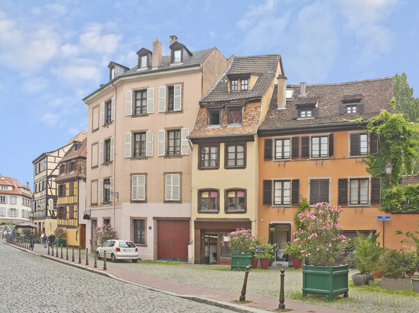Street in Strasbourg with historical buildings