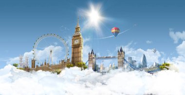 Londra Cenneti - ünlü simgelerin fotoğraf kompozisyonu 