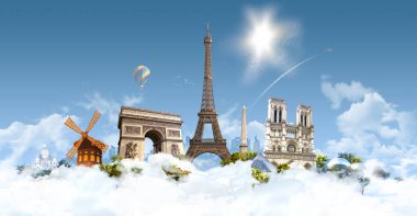 Paris Cenneti - P 'nin ünlü simgelerinin fotoğraf kompozisyonu