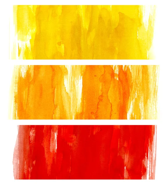 Żółty, pomarańczowy akwarela czerwony — Zdjęcie stockowe