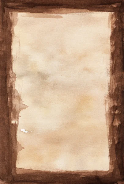 Rama akwarela brązowy — Zdjęcie stockowe