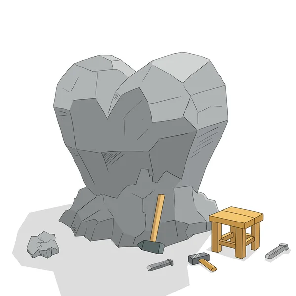 Hjärtat skulptur — Stock vektor