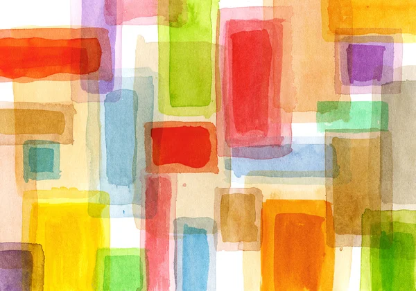 Abstraktní akvarel čtverce — Stock fotografie