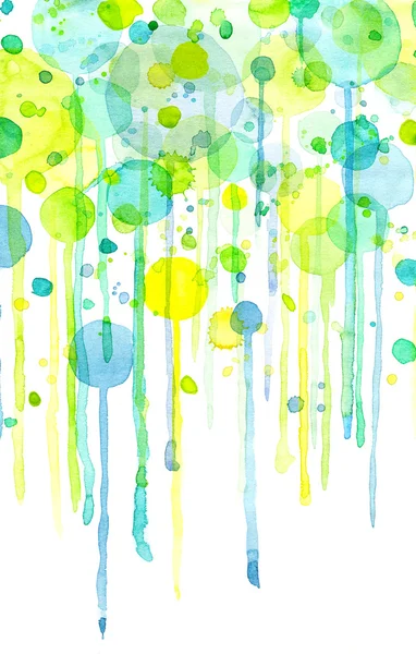 绿色和黄色的抽象泡沫 — 图库照片