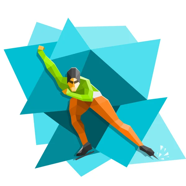 Speed skater — Stock Vector